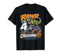 Rawr Im 4 Crushing It Since 2022 Dinosaur Monster Truck Maglietta