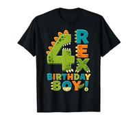Rawr I'm 4 Four Rex Dinosaur 4th Birthday Boy Party Maglietta
