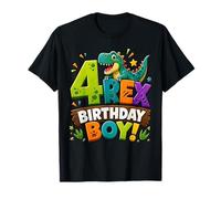 Rawr I'm 4 Four Rex Dinosaur 4th Birthday Boy Party Maglietta