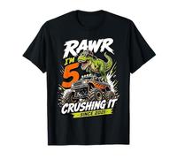 Rawr Im 5 Crushing It Since 2021 Dinosaur Monster Truck Maglietta
