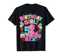 Rawr I'm 5 Five Rex Pink Dinosaur 5th Birthday Girl Party Maglietta