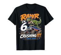 Rawr Im 6 Crushing It Since 2020 Dinosaur Monster Truck Maglietta