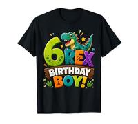 Rawr I'm 6 Six Rex Dinosaur 6th Birthday Boy Party Maglietta