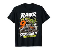 Rawr Im 9 Crushing It Since 2017 Dinosaur Monster Truck Maglietta
