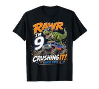Rawr Im 9 Crushing It Since 2017 Dinosaur Monster Truck Maglietta