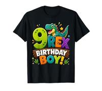 Rawr I'm 9 Nine Rex Dinosaur 9th Birthday Boy Party Maglietta