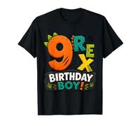Rawr I'm 9 Nine Rex Dinosaur 9th Birthday Boy Party Maglietta
