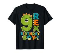 Rawr I'm 9 Nine Rex Dinosaur 9th Birthday Boy Party Maglietta