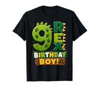 Rawr I'm 9 Nine Rex Dinosaur 9th Birthday Boy Party Maglietta