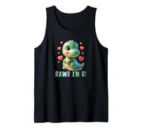 Rawr Io Sono 6 con Dinosauro per Il Sesto Compleanno Canotta