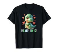 Rawr Io Sono 6 con Dinosauro per Il Sesto Compleanno Maglietta