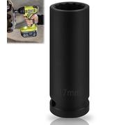 Raxfekro Avvitatore a percussione a denti multipli da 17 mm, 12 punti, 12,5 mm, CR-MO per una facile rimozione dei dadi dell'asse