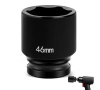 Raxfekro Bussola esagonale da 3/4", 46 mm, per avvitatore a percussione, acciaio al cromo molibdeno (CR-Mo), inserto per chiave a bussola profonda per officina e industria automobilistica