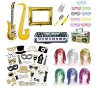 Raxfekro Photo Booth Matrimonio Compleanno Accessori,Cornice per foto compleanno Cornice Gonfiabile per Selfie per Ideale, Compleanni, Matrimoni e Feste accessori per feste