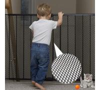 Raxfekro Rete Di Sicurezza Per Scale E Balconi Per Bambini Con Corda Di Nylon, Cordoncino E Fibbia A Scatto, Nero, 300 X 90 Cm