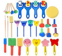 Raxfekro Set di 30 pennelli in spugna, utensili da pittura per bambini