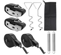 Raxfekro Set di sicurezza per tende da sole, con ancora, cinghie e ganci, compatibile con Thule, Fiamma, Omnistor e altre tende da sole per camper | Set per tende e accessori da campeggio