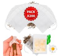 Raxint [Confezione x200] Bustine filtranti per tè usa e getta con cordoncino, Bustine filtranti per tè vuote per tè sfuso, (7 x 9 cm)