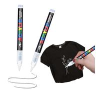 RAXLUPO 2 pezzi Marcatore Pennarello per tessuti pennarello bianco per tessuti 1,0 - 5,0 mm pennarelli tessili per dipingere su tessuto Pennarello Indelebile per Legno Vetro Ceramica Tela Metallo