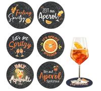 RAXLUPO 6 pezzi sottobicchieri Aperol in feltro sottobicchieri Aperol Spritz divertenti sottobicchieri con scritte Aperol regalo Aperol Spritz accessori decorazione di carnevale