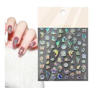 Raxove Decalcomanie per unghie, adesivi per | Adesivi per unghie in rilievo tema marino | Decorazione adesiva per manicure per donne e ragazze, per per il salone di casa