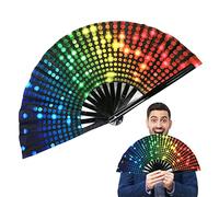 Raxove Mano Rainbow, Mano Rainbow, Mano, Ventaglio Pieghevole Grancon Colore Lucido, Ventaglio Pieghevole Cinese Kung Fu per la processione Festival Festa