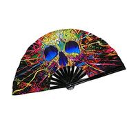 Raxove Mano Rainbow, Mano Rainbow, Mano, Ventaglio Pieghevole Grancon Colore Lucido, Ventaglio Pieghevole Cinese Kung Fu per la processione Festival Festa