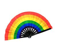 Raxove Mano Rainbow, Mano Rainbow, Mano, Ventaglio Pieghevole Grancon Colore Lucido, Ventaglio Pieghevole Cinese Kung Fu per la processione Festival Festa