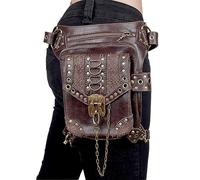 Raxove Marsupio medievale | Borsa medievale in pelle PU | Borsa gotica Steampunk, Borsa da cintura, Borsa Steampunk alla moda per viaggi, escursionismo, donne e uomini