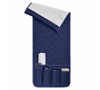 Raxove Porta Telecomando per Poltrona Caddy, Organizer per bracciolo del Divano per riviste, Organizer per Comodino con 5 Tasche per riporre Piccoli Oggetti, reclinabili per Poltrona Caddy in Lino