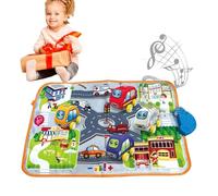 Raxove Tappeto per bambini Tappeto da classe, Tappeto da strada per bambini - Tappeto per traffico musicale per l'apprendimento precoce - Coperte da strada alimentate a batteria Coperte per bambini
