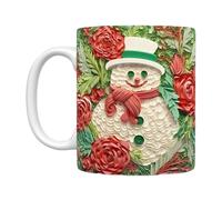 Raxove Tazze Di Pupazzo Di Neve Di Natale,Tazza Di Caffè Di Natale - Tazza di caffè di Natale in ceramica con pupazzo di neve,Tazza di caffè in ceramica per bere di Natale per zuppa di acqua di birra