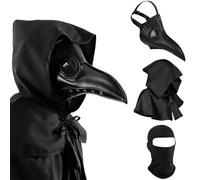 Raxwalker Set maschera da medico della peste, maschera steampunk, in pelle, con mantello, per adulti, Halloween, cosplay, puntelli