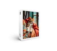 raxxa Puzzle Premium | Cat Rests Peacefully in a Cozy Environment Under a Blanket Next to a Window | 1000 pezzi