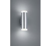 RAY APPLIQUE LED 2x 4W 340lm, 3000K PER BAGNO BI-EMISSIONE LUMINOSA METALLO CROMATO E DIFFUSORE BIANCO IP44 H. 16,6CM