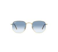 Ray - Ban Unisex RB3548 HEXAGONAL 001/3F Occhiali da sole Metallo Oro Blu Geometrica Normale Sfumato