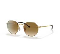 Ray - Ban Unisex Ray - Ban RB3565 JACK 001/51 Occhiali da sole Metallo Oro Marrone Geometrica Normale Sfumato
