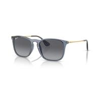 Ray-Ban 0RB4187 Occhiali, Blu Trasparente/Grigio Sfumato Polarizzato, 54 Uomo