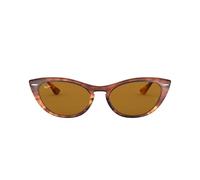Ray-Ban 0RB4314N Occhiali da Sole, Marrone (Striped Brown), 53 Donna