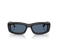 Ray-Ban A$AP Rocky RB4954 Flacko Puffer Evolution Collection Occhiali da sole rettangolari, nero/blu scuro, 55 mm