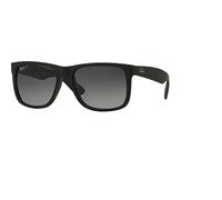 Ray-Ban Justin autentico RB 4165 622 / T3 55 mm in gomma nero/grigio sfumato polarizzante, telaio in gomma nera grigia sfumata polarizzante, telaio in gomma nera grigia sgrassata polarizzante, 55 mm,