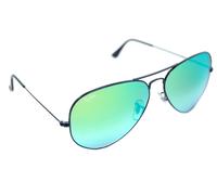 Ray-Ban Aviator Flash Rb3025 002/4j 58mm Grande Sole Nero Verde Specchio Nuovo