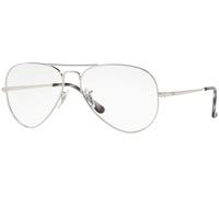 Ray-Ban Aviator Optics RX6489 2501, Argento, Metal, Unisex occhiali 58
