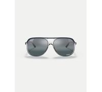 Ray-Ban - Bill - Occhiali da sole squadrati color blu su trasparente con lenti specchiate trasparenti polarizzate M