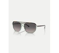 Ray-Ban - Bill One Irregular - Occhiali da sole verde trasparente e marrone scuro con lenti grigie polarizzate M
