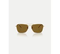 Ray - Ban Unisex Ray - Ban RBR0102S CARAVAN REVERSE 001/83 Occhiali da sole Metallo Oro Marrone Squadrata Polarizzata