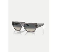 Ray-Ban - Carlos - Occhiali da sole rettangolari grigio scuro opale con lenti grigie M