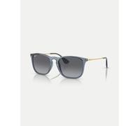 Ray-Ban - Chris - Occhiali da sole squadrati blu trasparente con lenti polarizzate grigie M