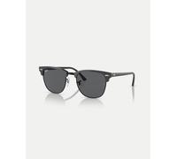 Ray-Ban - Clubmaster - Occhiali da sole grigio su nero con lenti grigie M