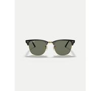 Ray-Ban - Clubmaster - Occhiali da sole neri con dettagli oro e lenti verdi polarizzate-Nero L